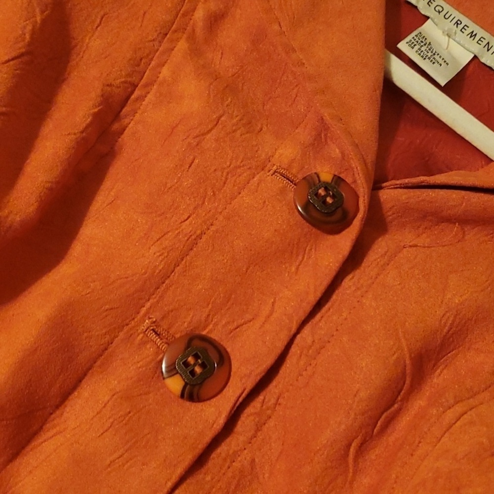 Lightweight orange comfy Requirements jacket size large orange blazer embossed - Picture 1 of 16